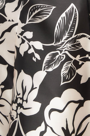 ELEGANT BLOOM SWIRL WOVEN MIDI DRESS