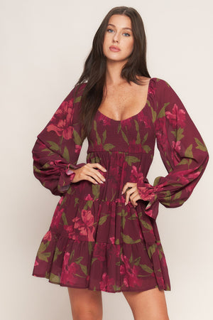 BLOOM RHAPSODY WOVEN MINI DRESS