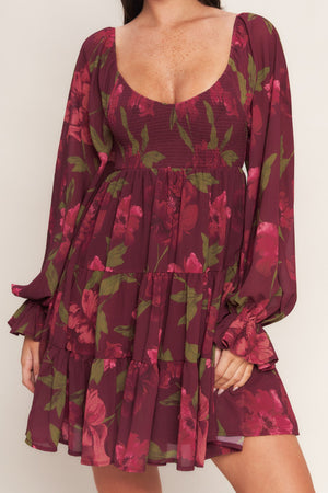 BLOOM RHAPSODY WOVEN MINI DRESS