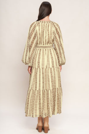 TRIBAL WHISPER WOVEN MIDI DRESS
