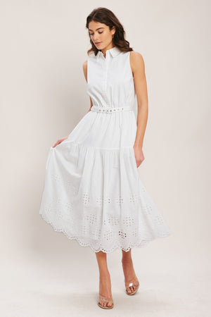 HAMPTONS SUMMER WOVEN MIDI DRESS