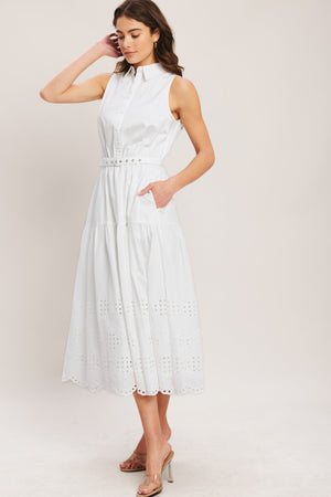 HAMPTONS SUMMER WOVEN MIDI DRESS