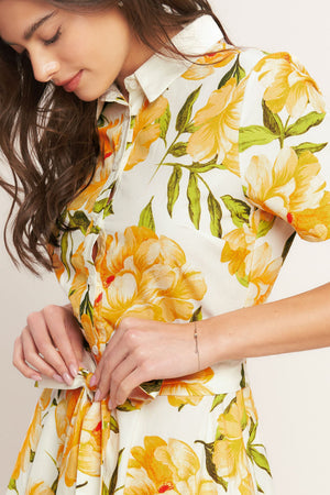 UPLIFTING PALETTE WOVEN MIDI DRESS