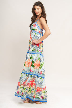 FRESH BOTANICAL SCALE WOVEN MAXI DRESS