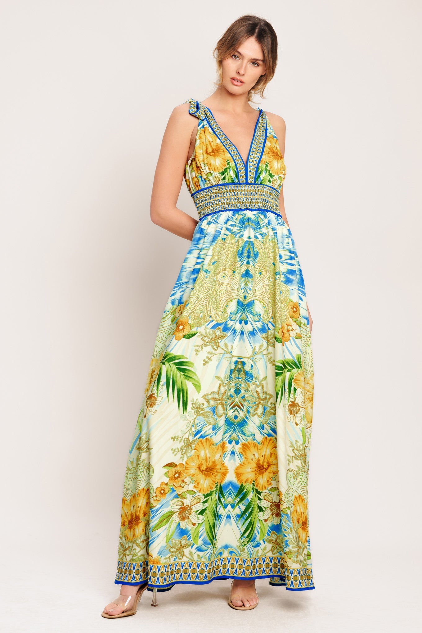 RESORT OPULENCE WOVEN MAXI DRESS