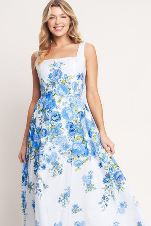 CLASSIC BLOOM DAY WOVEN MIDI DRESS