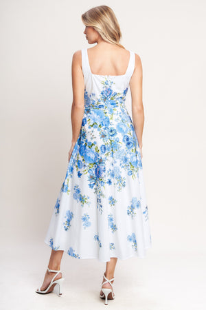 CLASSIC BLOOM DAY WOVEN MIDI DRESS