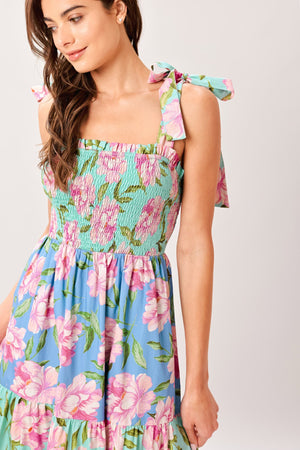 Pastel Glow Woven Maxi Dress