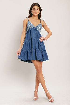 BLUEBELL BABYDOLL WOVEN MINI DRESS