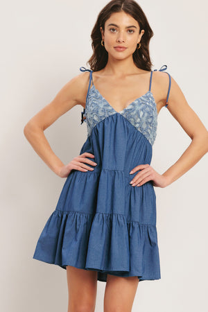 BLUEBELL BABYDOLL WOVEN MINI DRESS