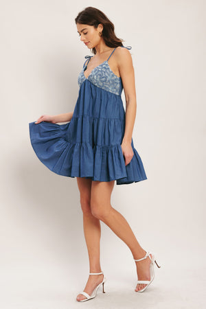 BLUEBELL BABYDOLL WOVEN MINI DRESS
