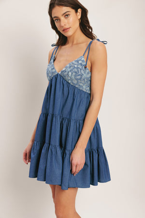 BLUEBELL BABYDOLL WOVEN MINI DRESS