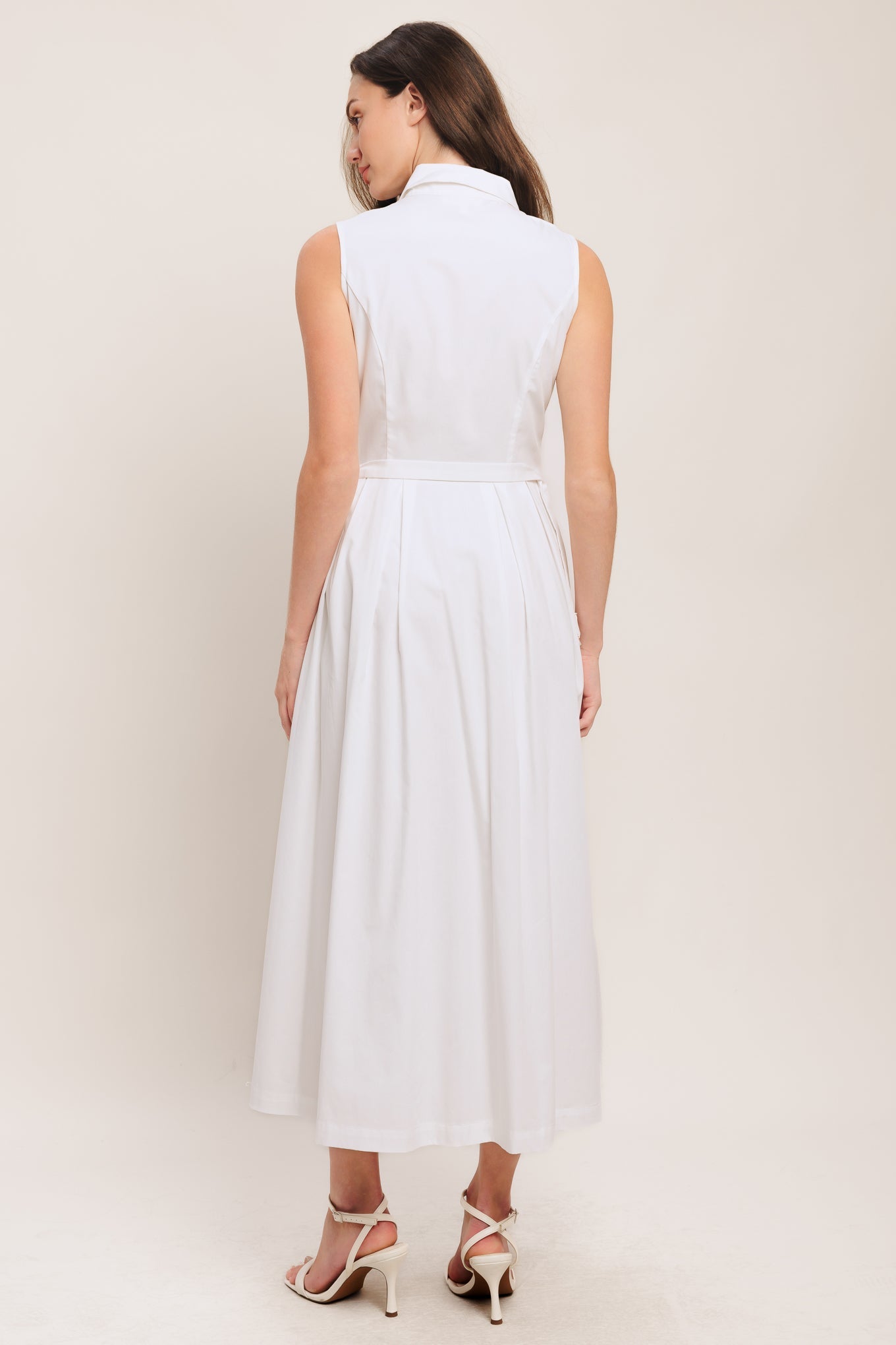 HEART OF WHITE WOVEN MIDI DRESS