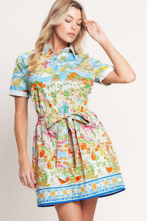 COASTAL MARKET WOVEN MINI DRESS