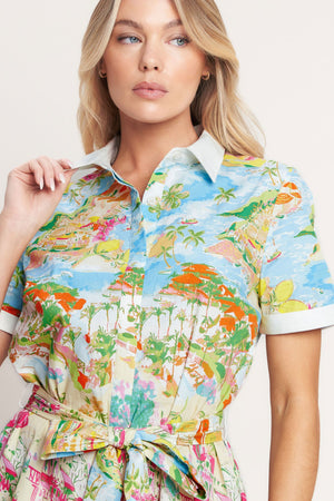 COASTAL MARKET WOVEN MINI DRESS