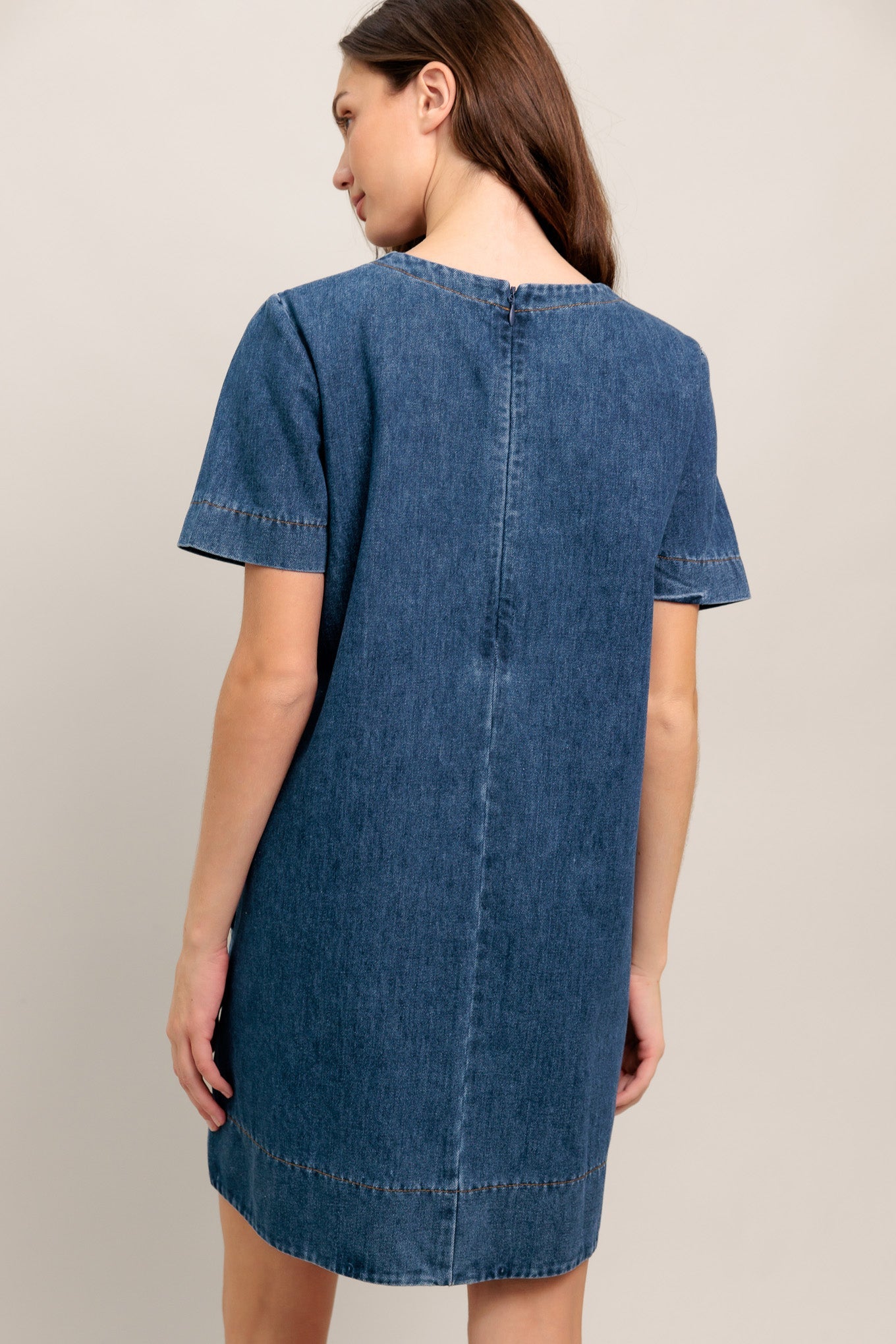 Simply Put Together Denim Mini Dress L Flying Tomato Medium Indigo / S