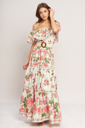 SWEET ESCAPE OFF SHOULDER MAXI DRESS