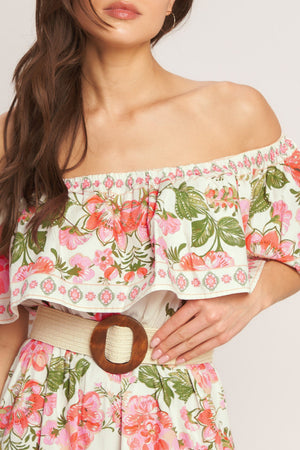 SWEET ESCAPE OFF SHOULDER MAXI DRESS