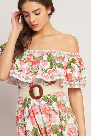 SWEET ESCAPE OFF SHOULDER MAXI DRESS