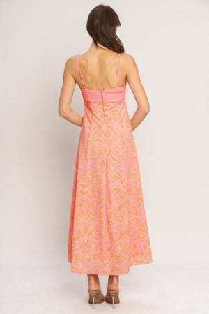 Island Sunset Charm Woven Midi Dress