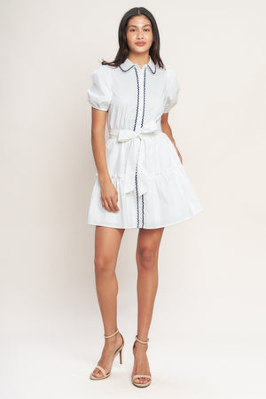 A LITTLE BIT LOVELY WOVEN MINI DRESS