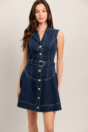 MADE TO FLATTER DENIM MINI DRESS