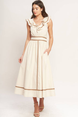 BREEZE CANVAS WOVEN MIDI DRESS