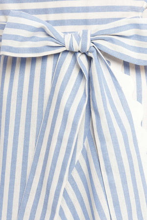 TIED TO YOU STRIPED WOVEN MIDI DRESS