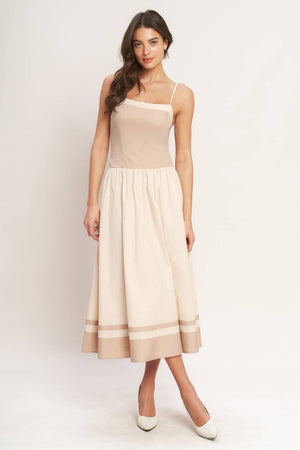 SPRING HARMONY COLOR BLOCKED MIDI DRESS