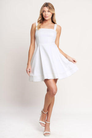 FIRST DATE FEELS WOVEN TWILL MINI DRESS