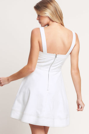 FIRST DATE FEELS WOVEN TWILL MINI DRESS