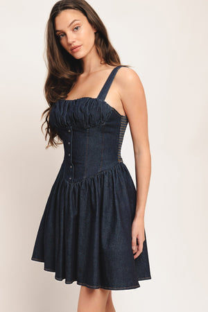 MODERN INDIGO DENIM MINI DRESS