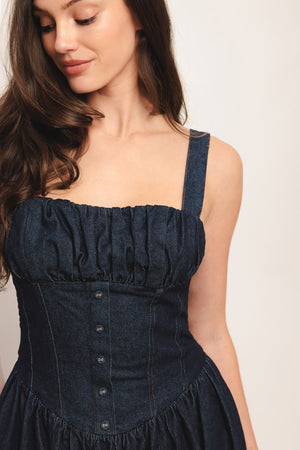 MODERN INDIGO DENIM MINI DRESS