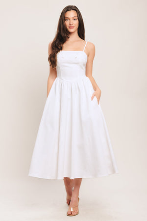 CLOUD PETAL WOVEN MIDI DRESS