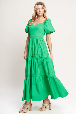 Sweet Verdant Woven Maxi Dress