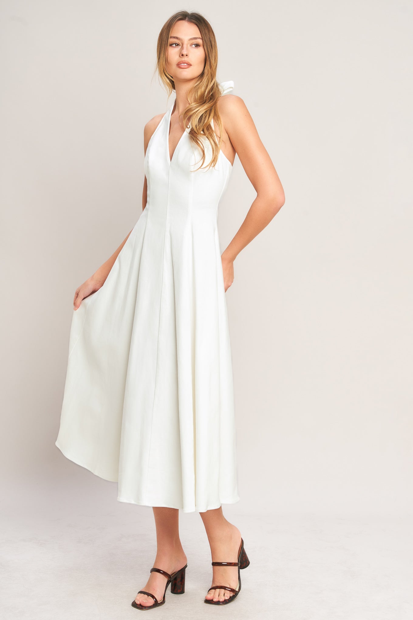 SERENE MOMENT WOVEN MIDI DRESS
