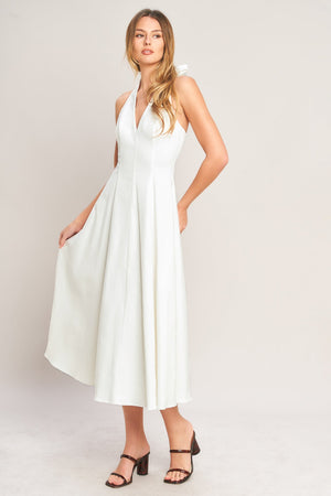 SERENE MOMENT WOVEN MIDI DRESS