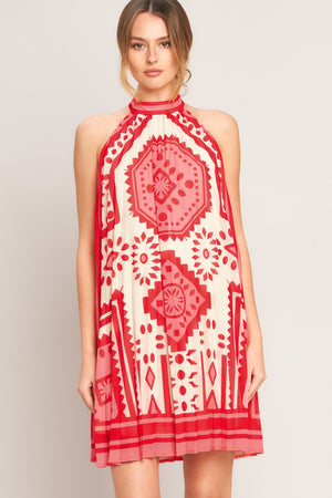 Sunset Medallion Woven Mini Dress