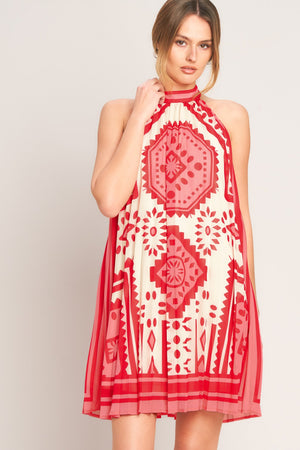 Sunset Medallion Woven Mini Dress