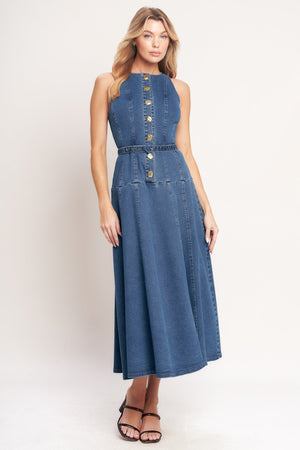 SUNDAY STROLL DENIM MIDI DRESS