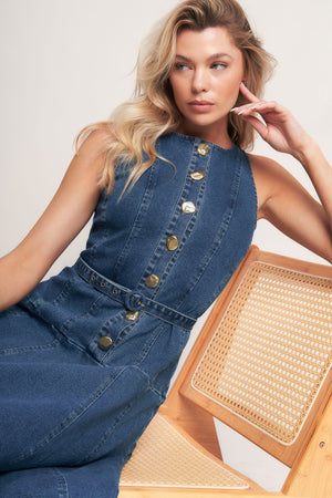 SUNDAY STROLL DENIM MIDI DRESS