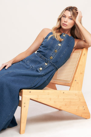 SUNDAY STROLL DENIM MIDI DRESS