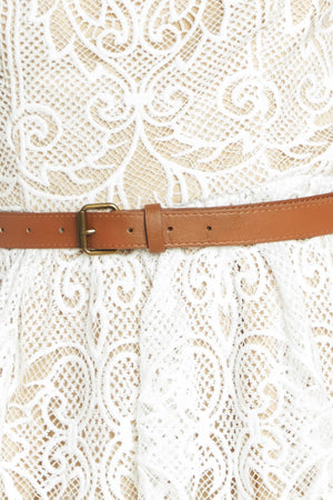 ELEGANT GARDEN WOVEN LACE MIDI DRESS