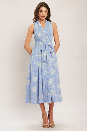 Summer Sketch Flora Woven Midi Dress