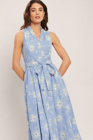 Summer Sketch Flora Woven Midi Dress