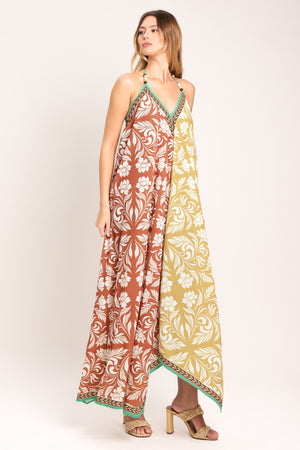 Warm Paradise Woven Midi Scarf Dress