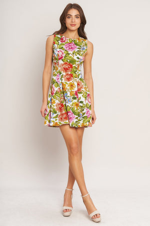 SUMMER LOVE FLORA WOVEN MINI DRESS