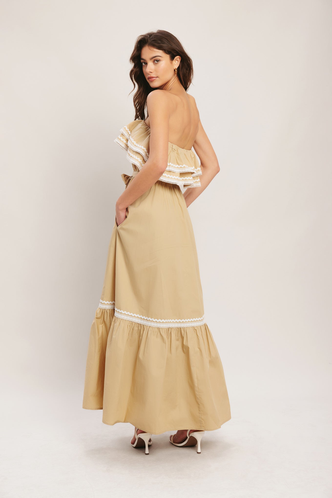 Golden Dune Woven Ankle Dress