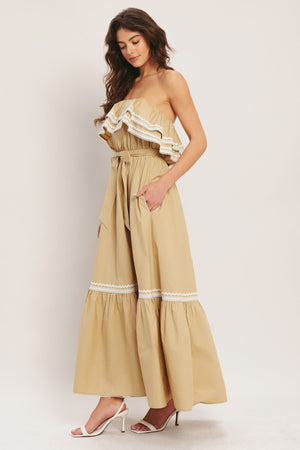 Golden Dune Woven Ankle Dress