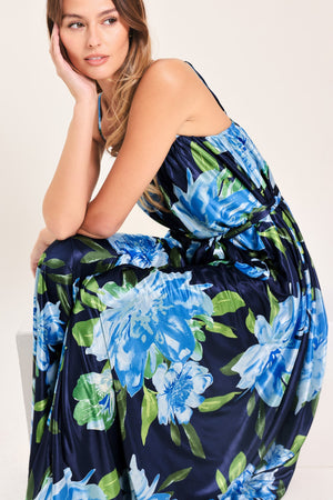ELEGANT BLOSSOM WOVEN MAXI DRESS